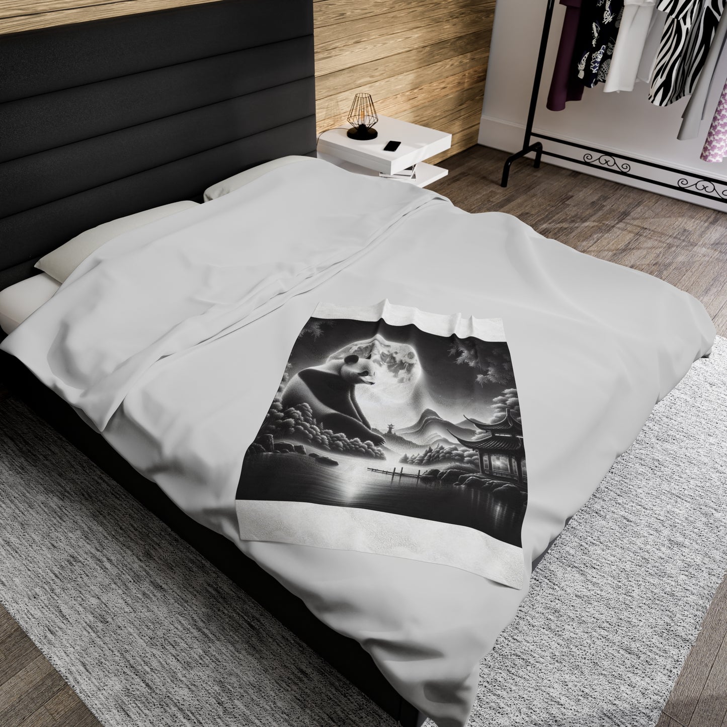 "Panda's Lunar Splendor" -Blanket