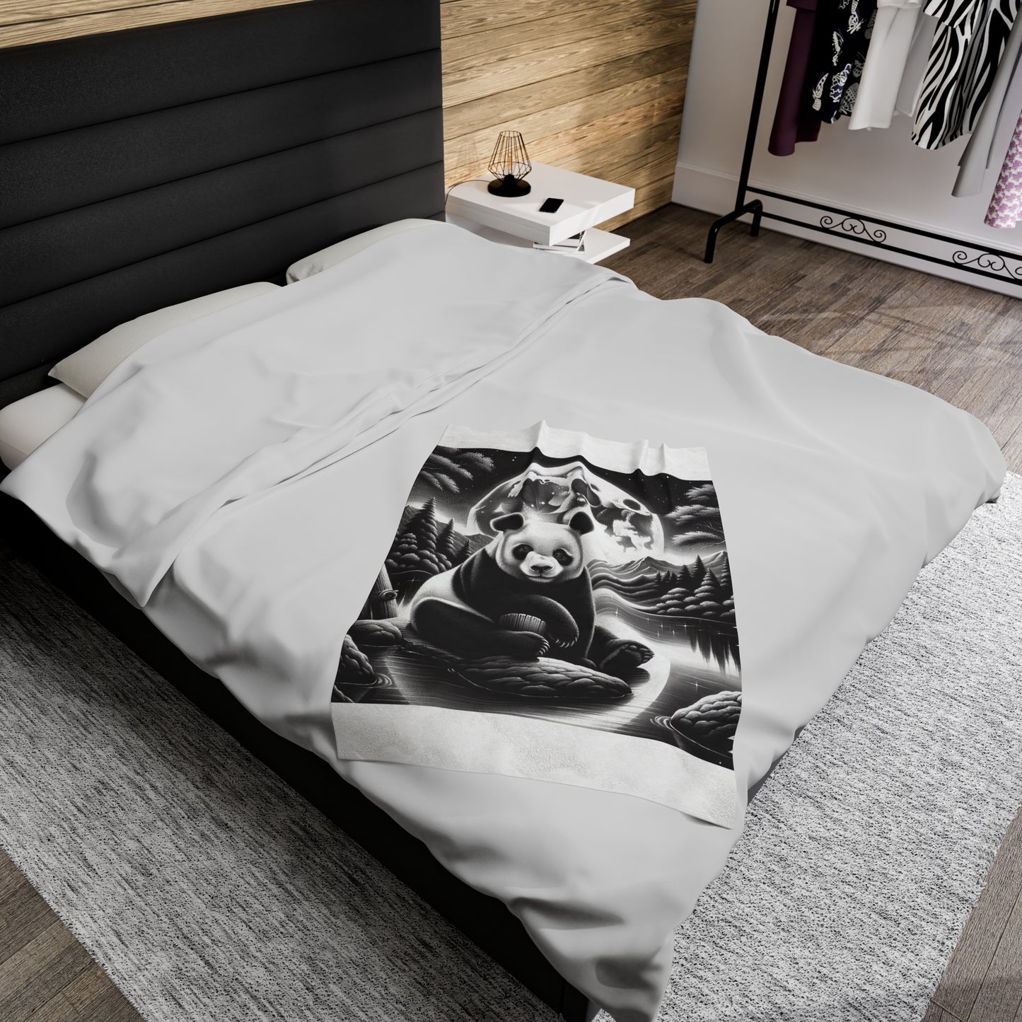 "Moonlit Panda Serenity" -Blanket