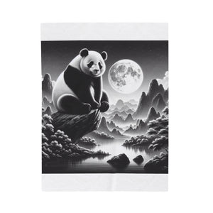"Moonlit Majesty: Panda's Grace" -Blanket