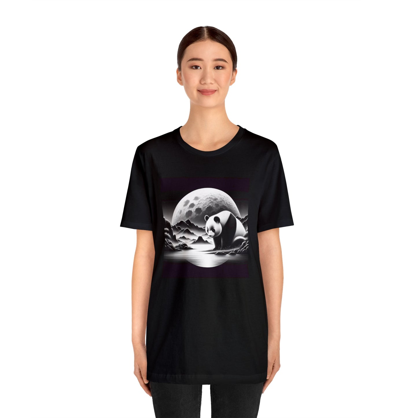 "Panda's Moonlit Elegance"- Tshirt