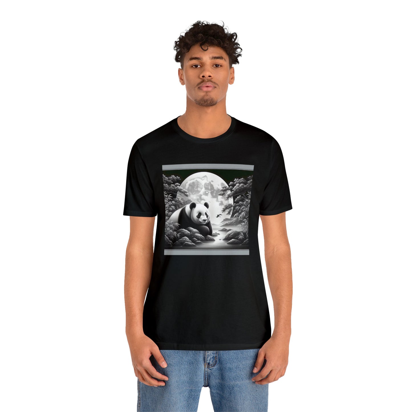 "Moonlit Zen: Panda Majesty"- Tshirt