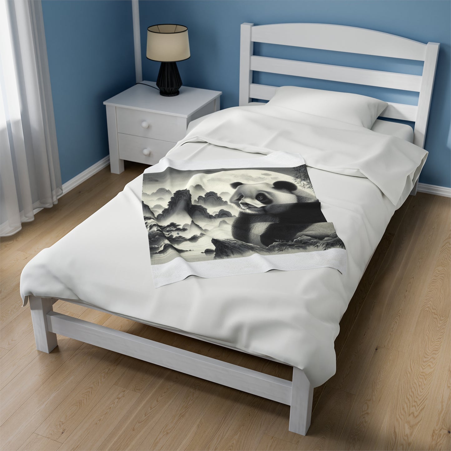 "Moonlit Panda's Grace" -Blanket