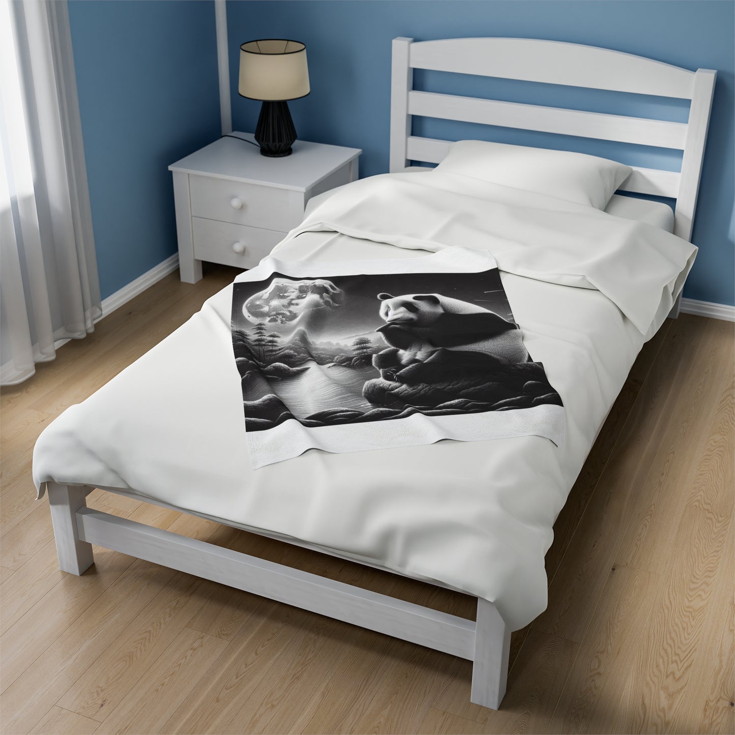 "Majestic Moonlight Panda" -Blanket
