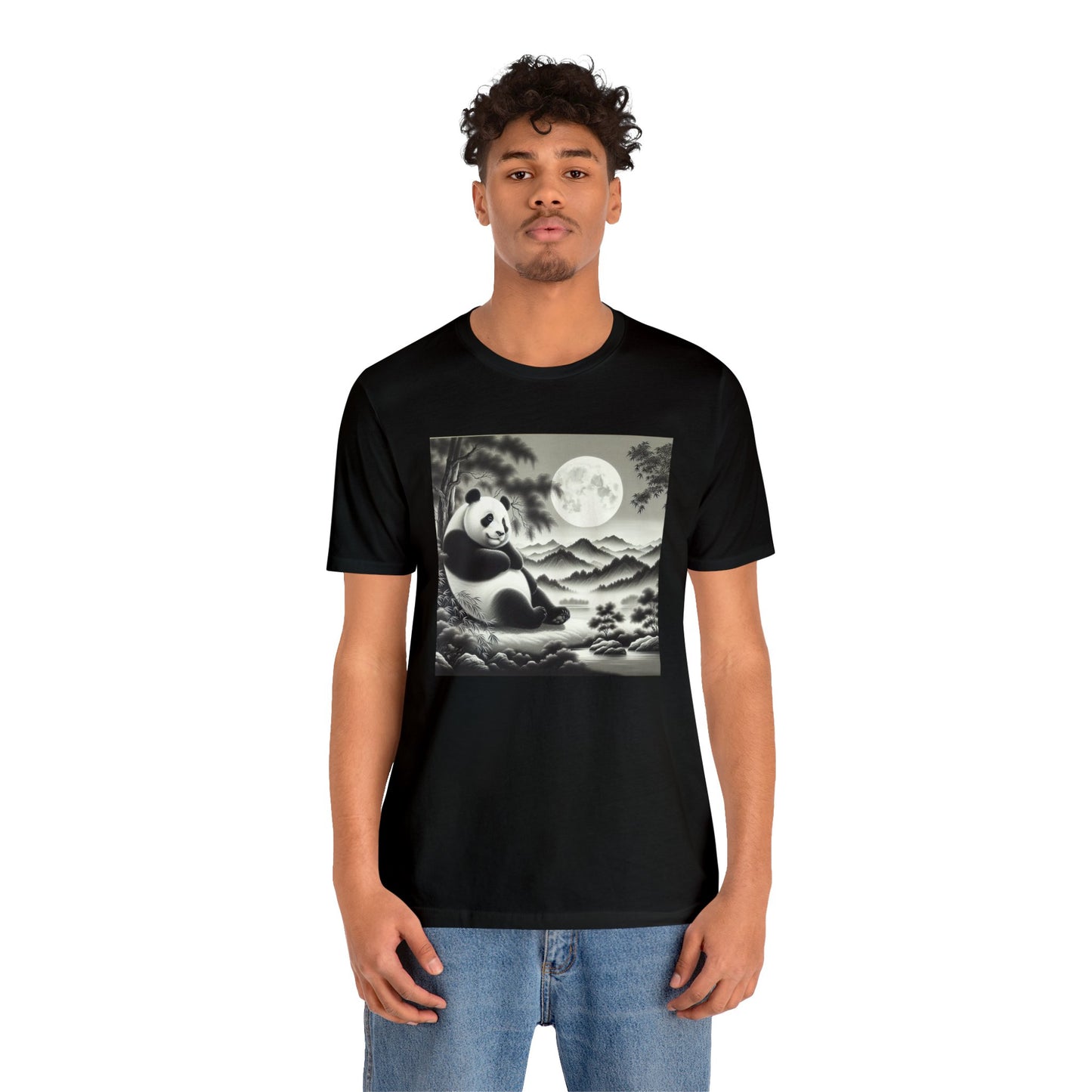"Panda's Moonlit Grace"- Tshirt