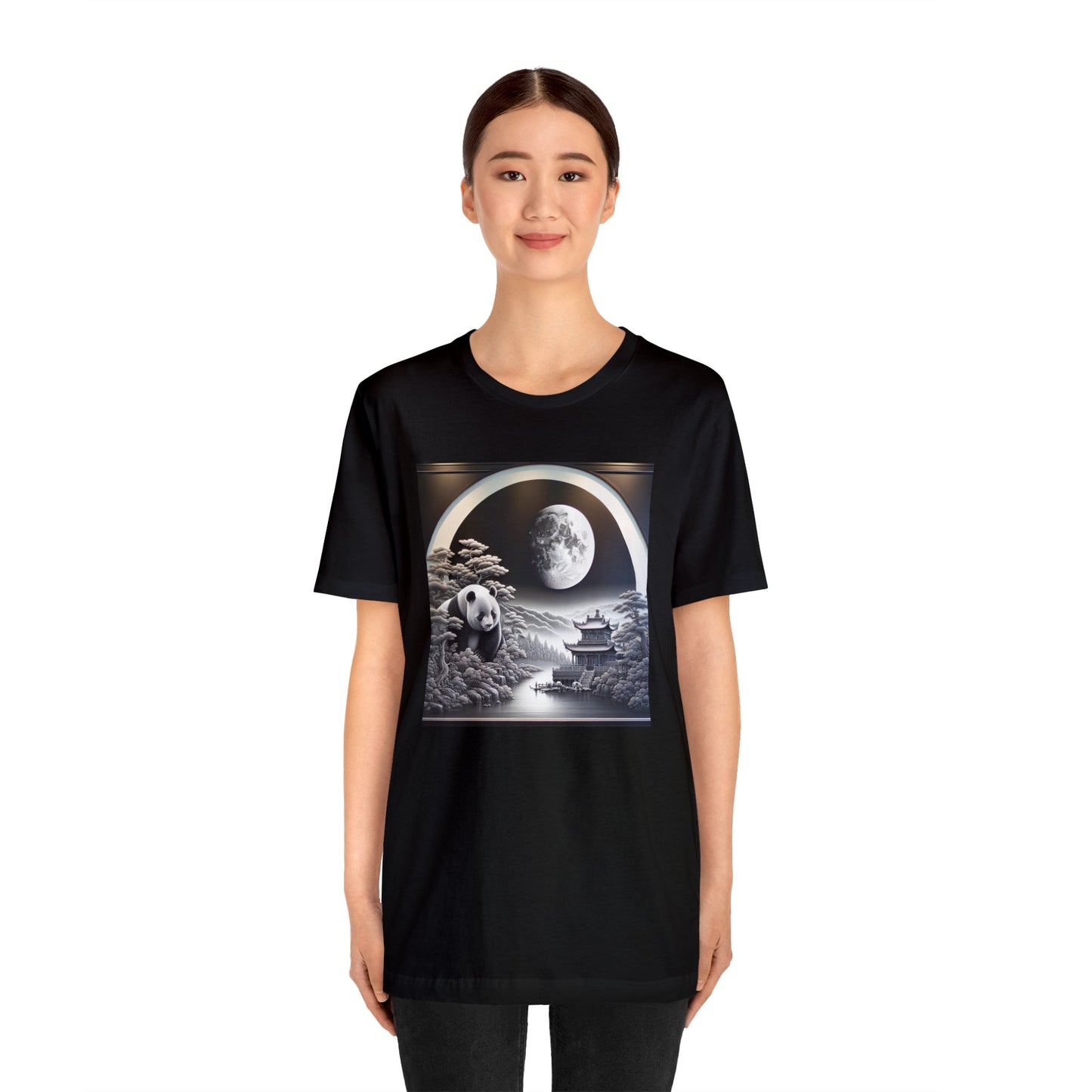 "Moonlit Panda Serenity"- Tshirt