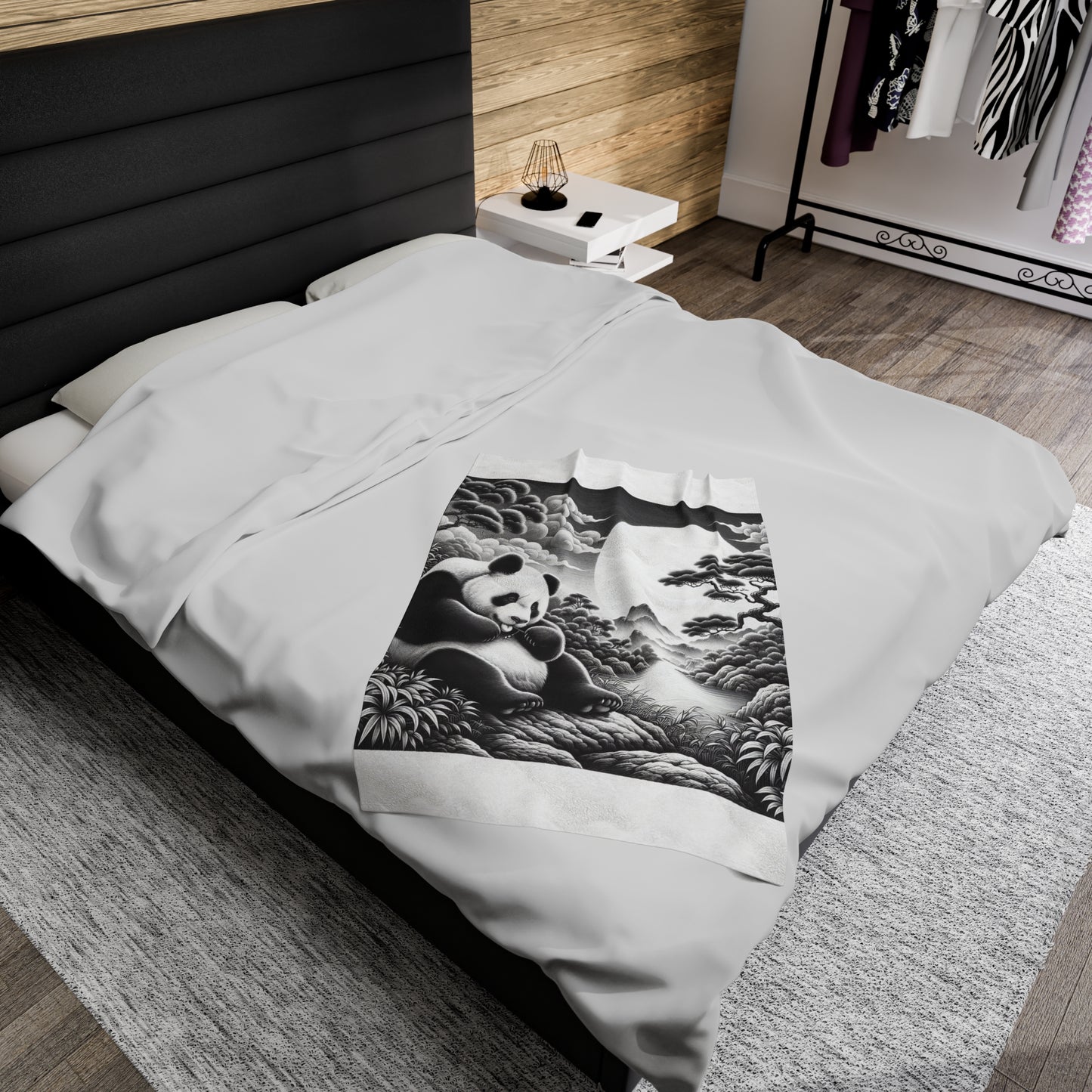 "Panda's Lunar Grace" -Blanket