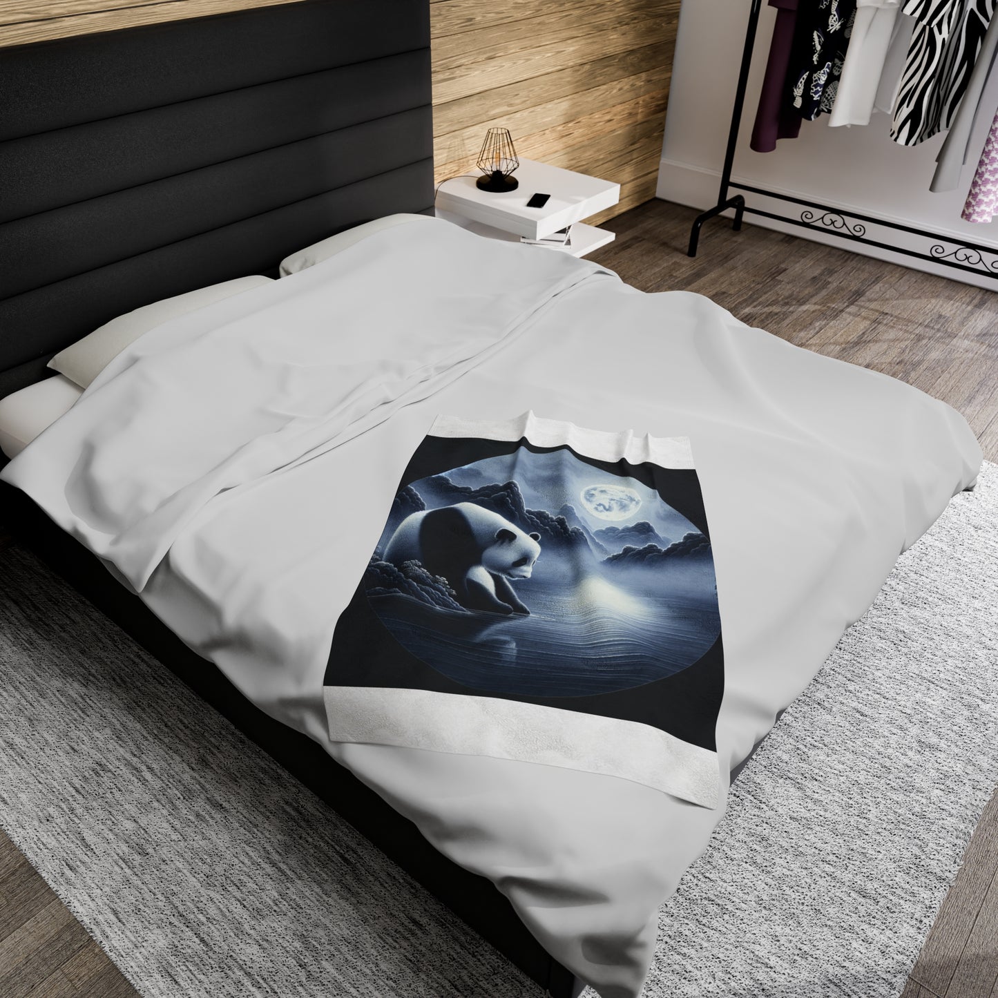 "Moonlit Panda Majesty" -Blanket