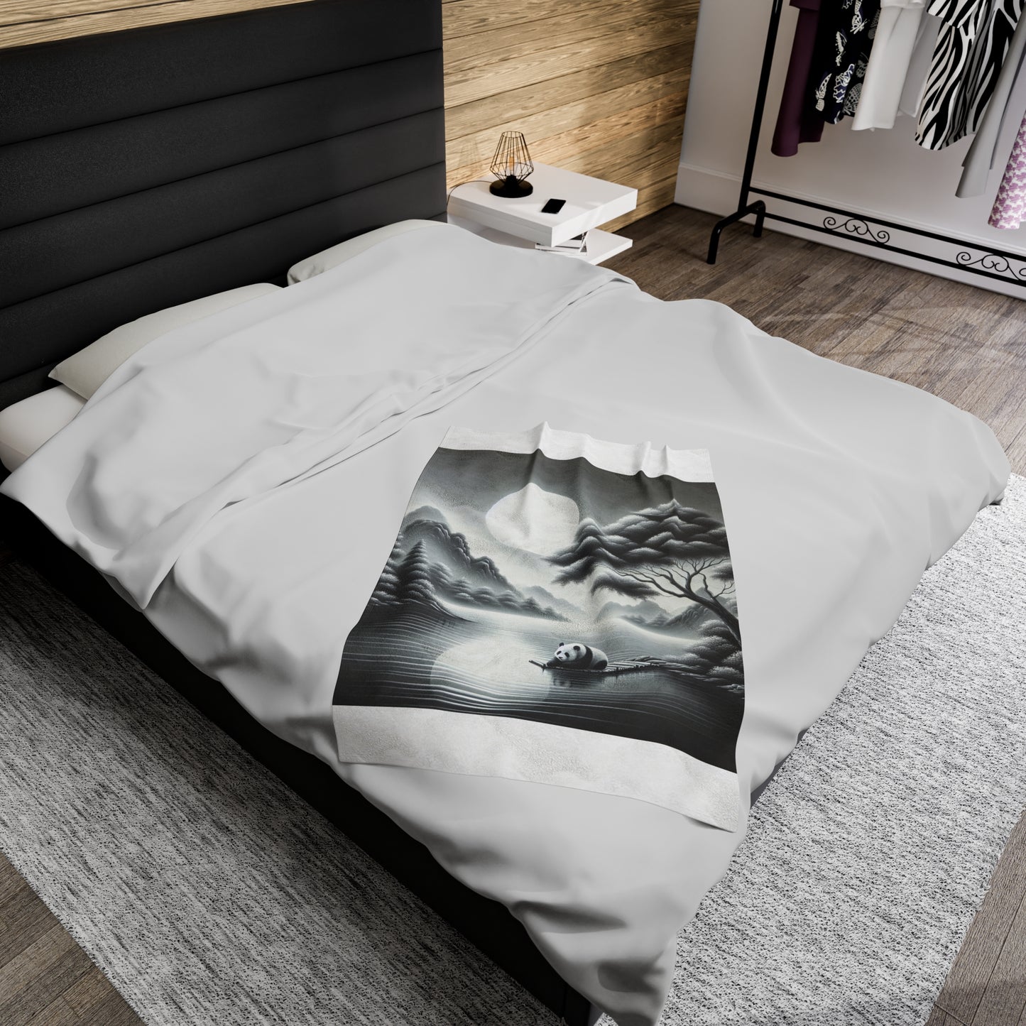 "Majestic Moonlight Panda" -Blanket