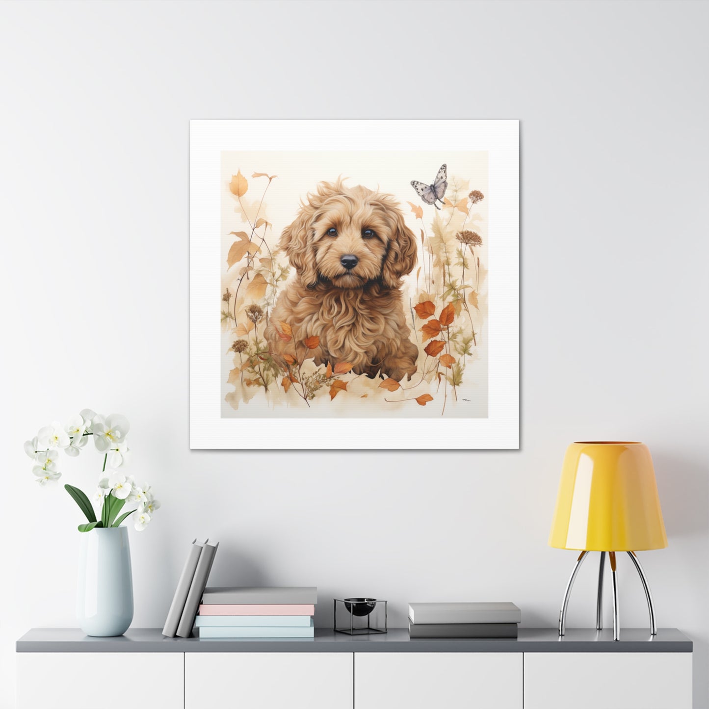 "Playful Labradoodle Canvas"