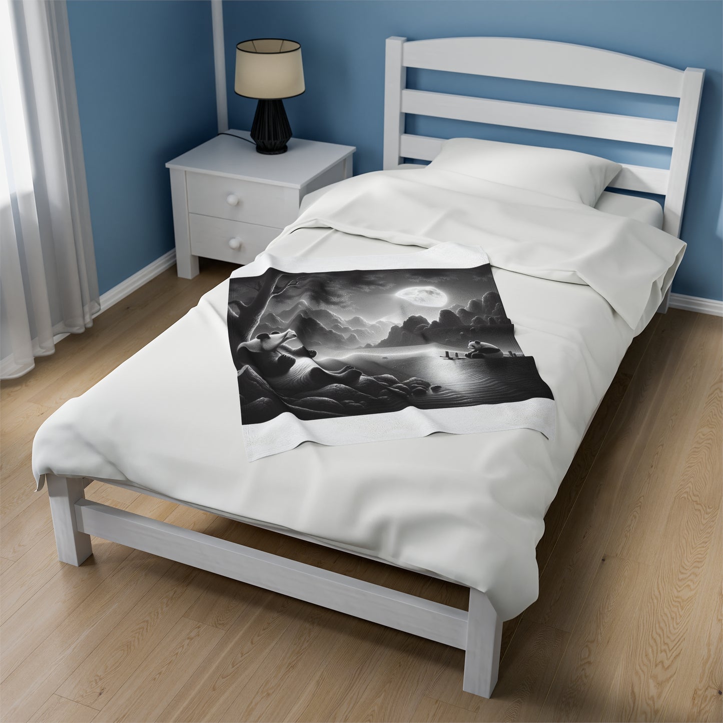 "Moonlit Panda Majesty" -Blanket