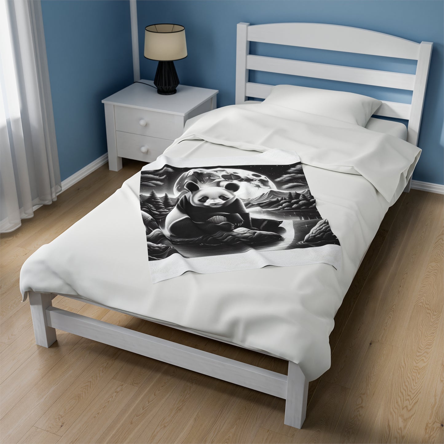 "Moonlit Panda Serenity" -Blanket