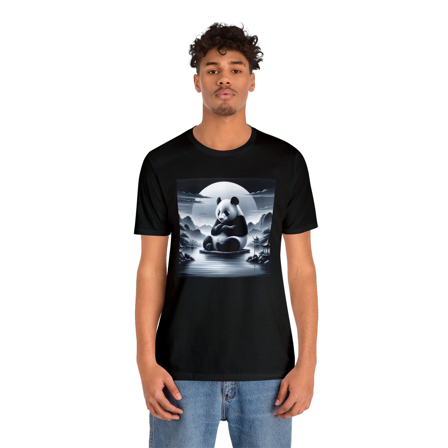 "Moonlit Panda Serenity"- Tshirt
