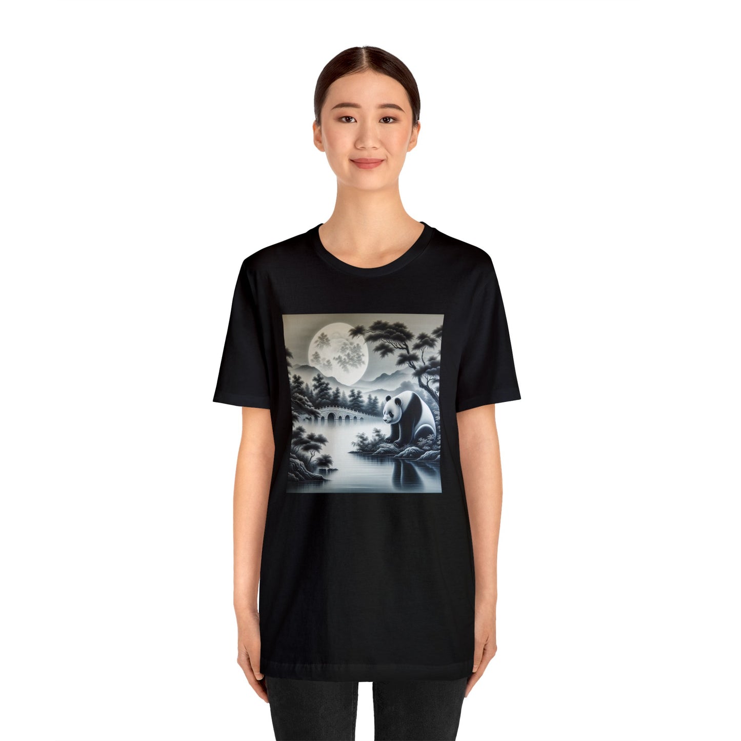 "Panda's Lunar Elegance"- Tshirt
