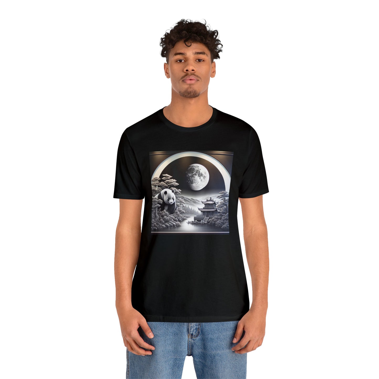 "Moonlit Panda Serenity"- Tshirt