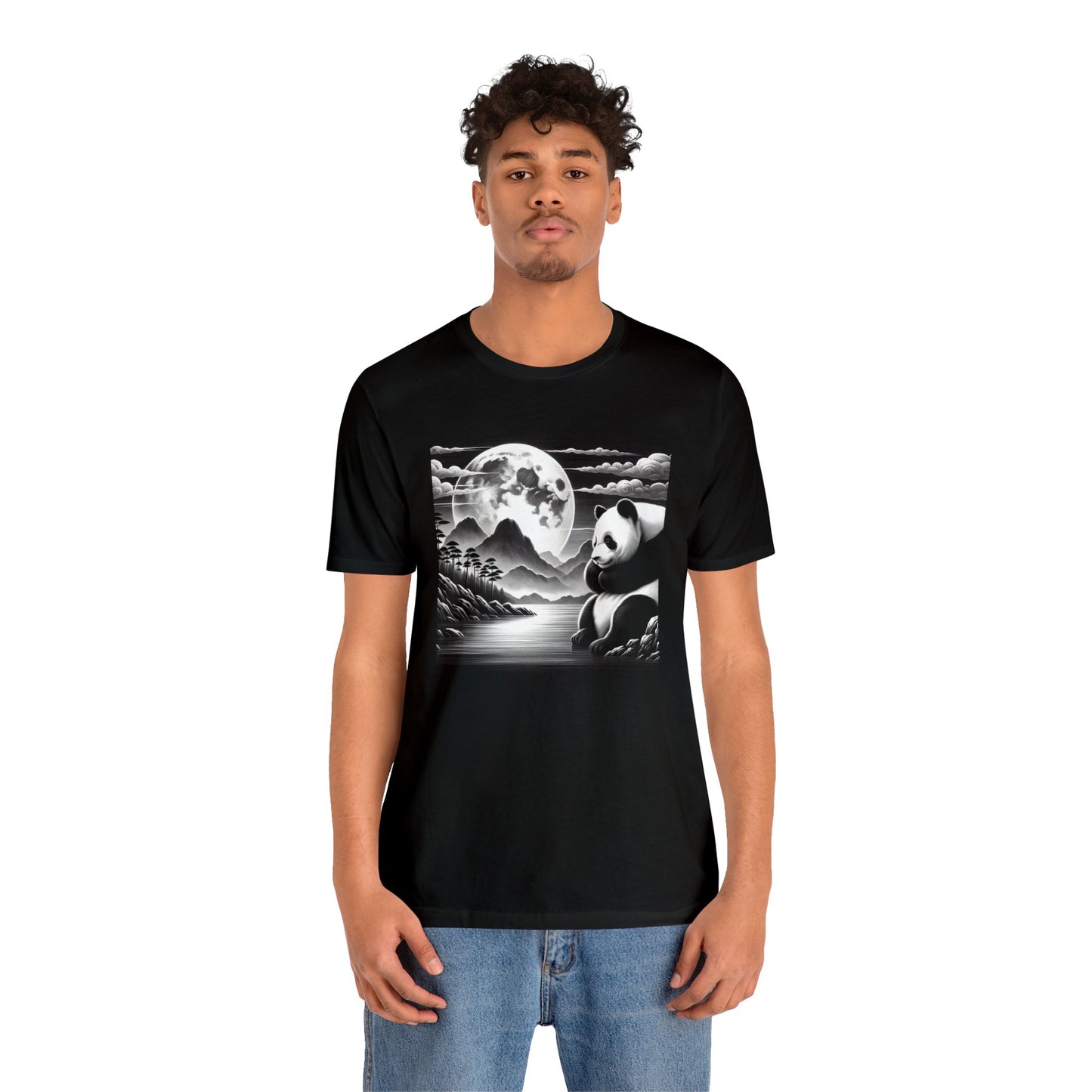 "Majestic Moonlight: Panda Harmony"- Tshirt