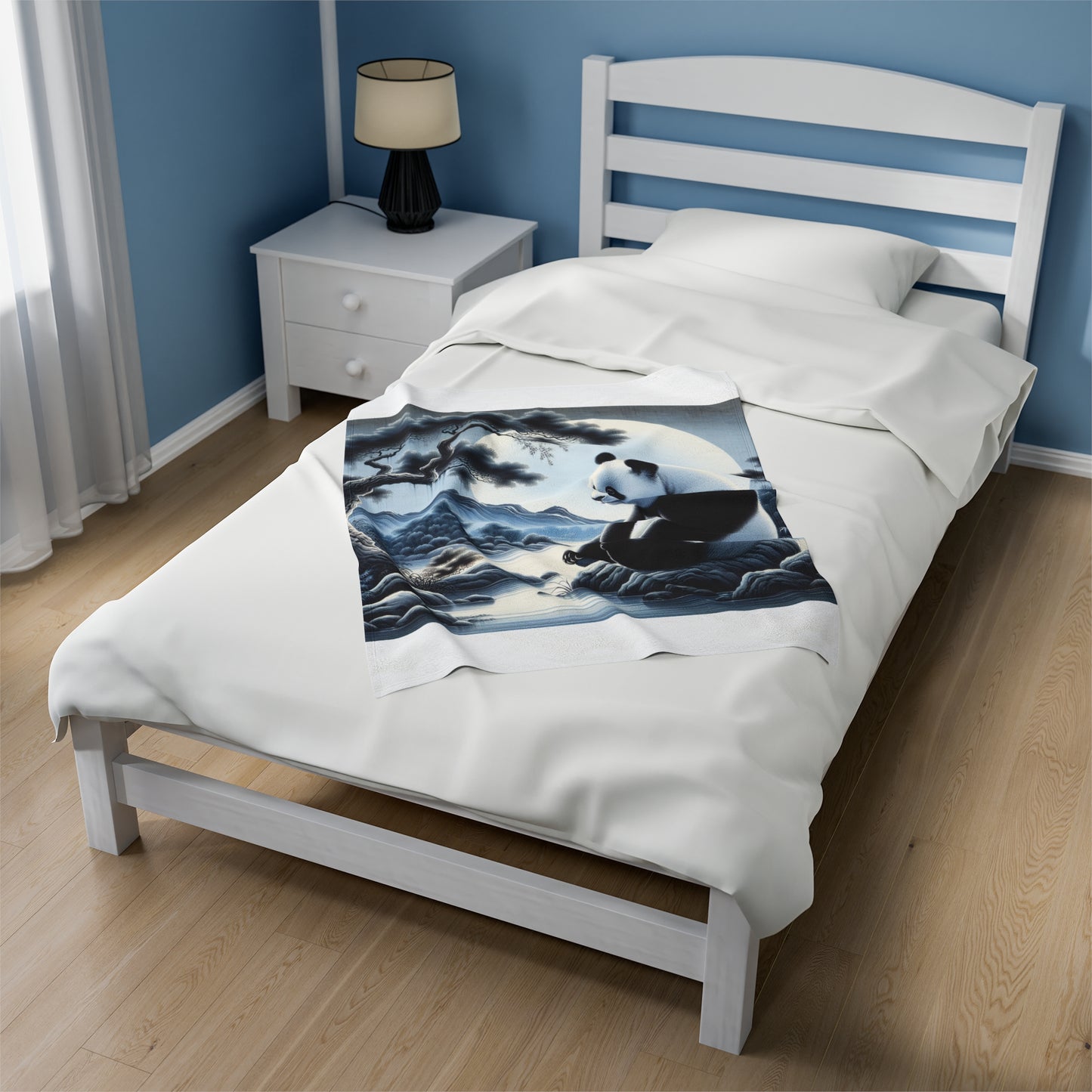 "Panda's Moon Serenade" -Blanket