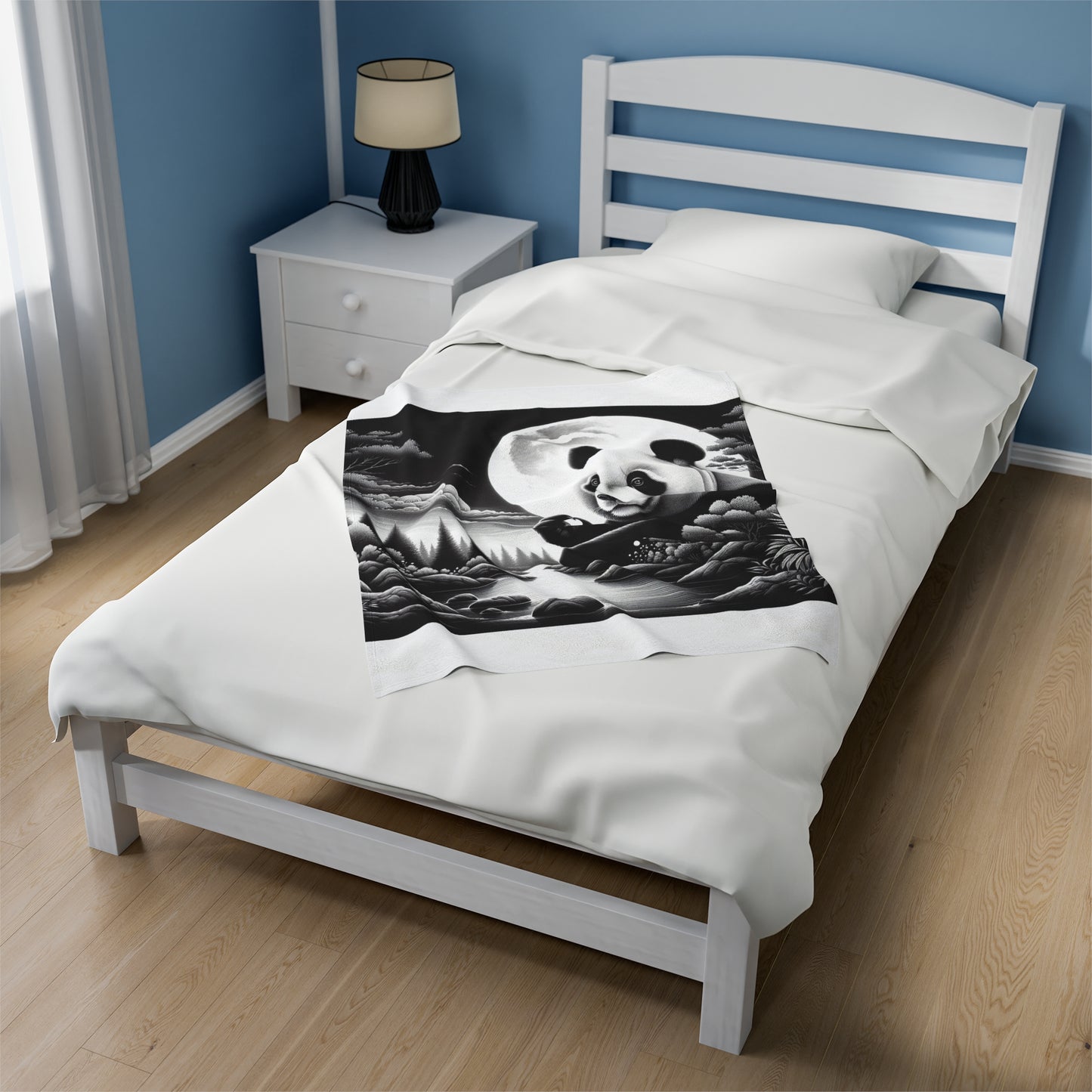 "Panda's Lunar Harmony" -Blanket