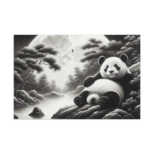"Panda Moonlight"- Canvas