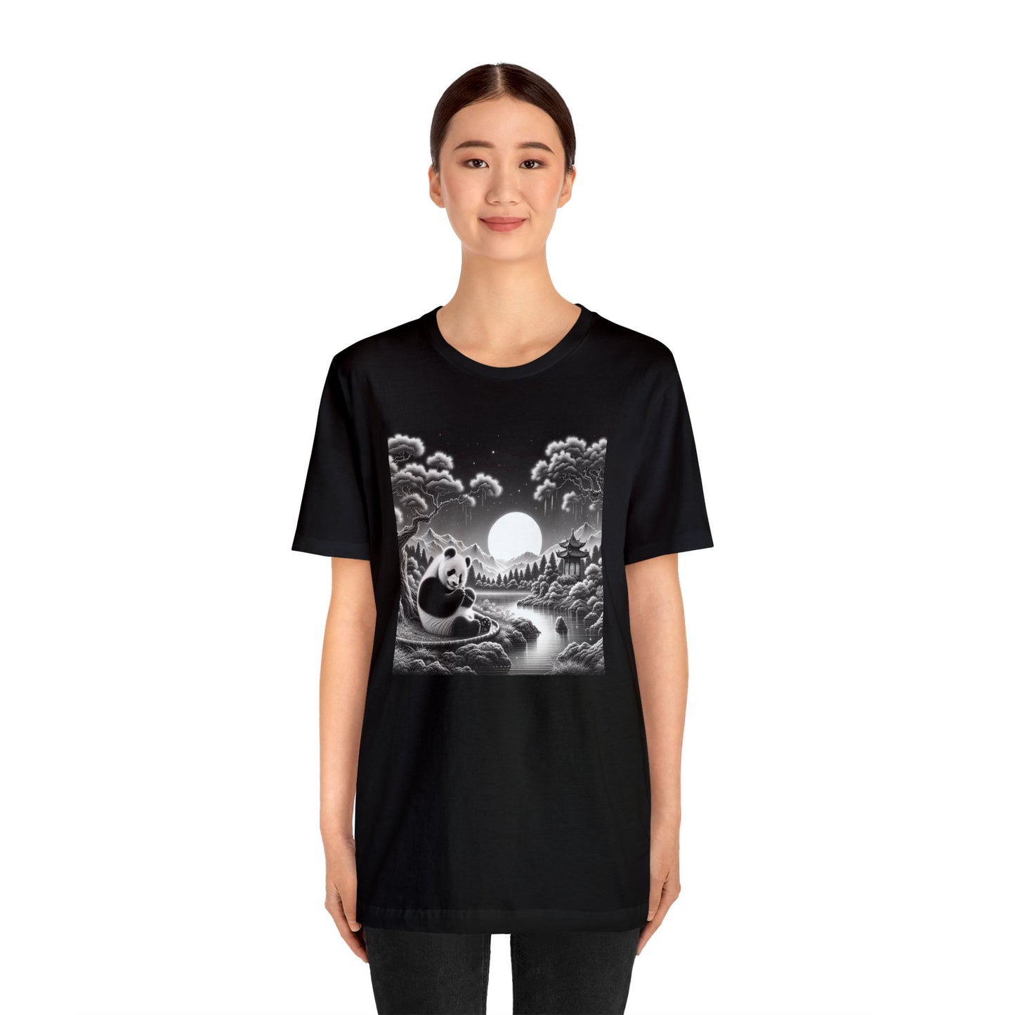 "Panda's Moonlit Majesty"- Tshirt