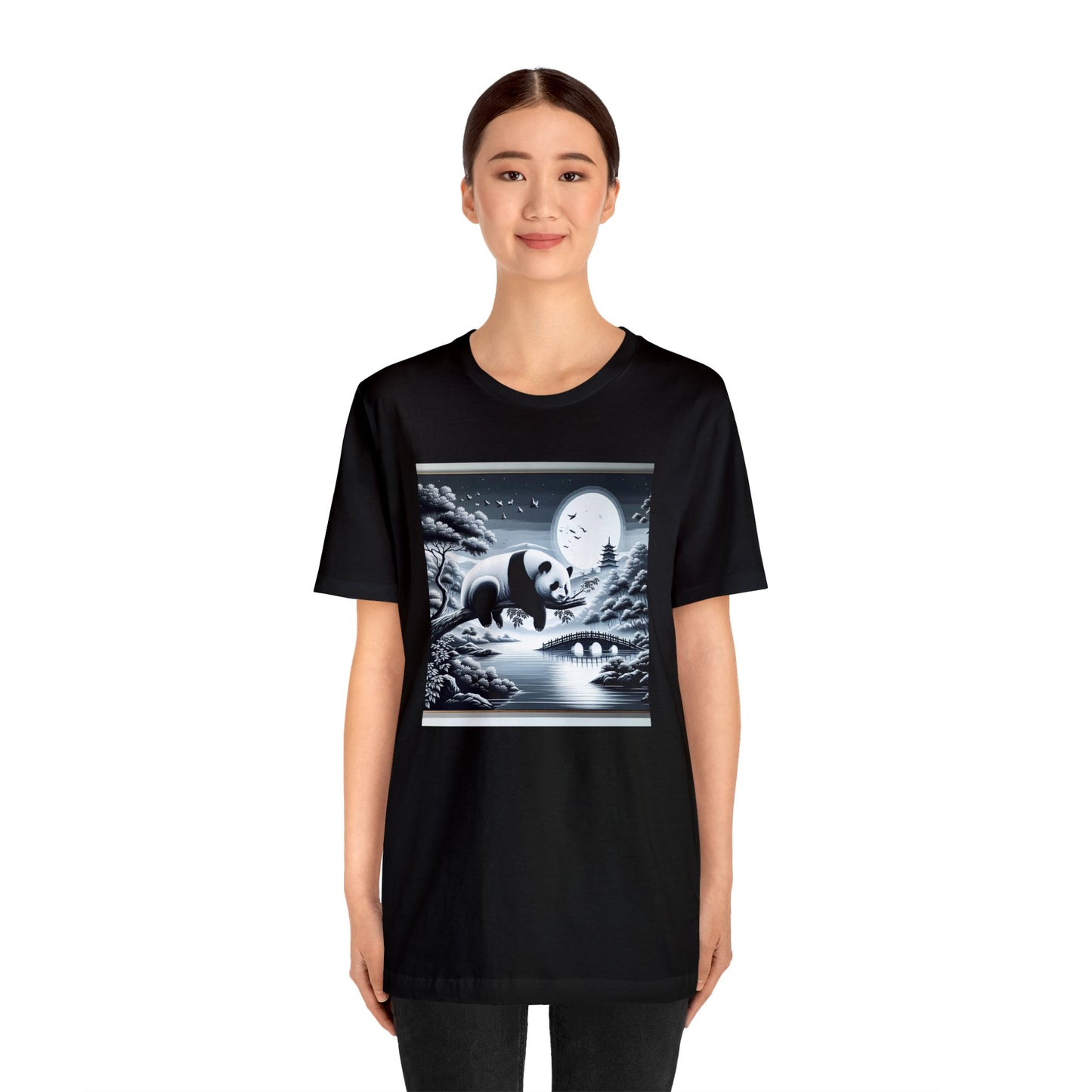 Panda's Moonlight Serenade- Tshirt