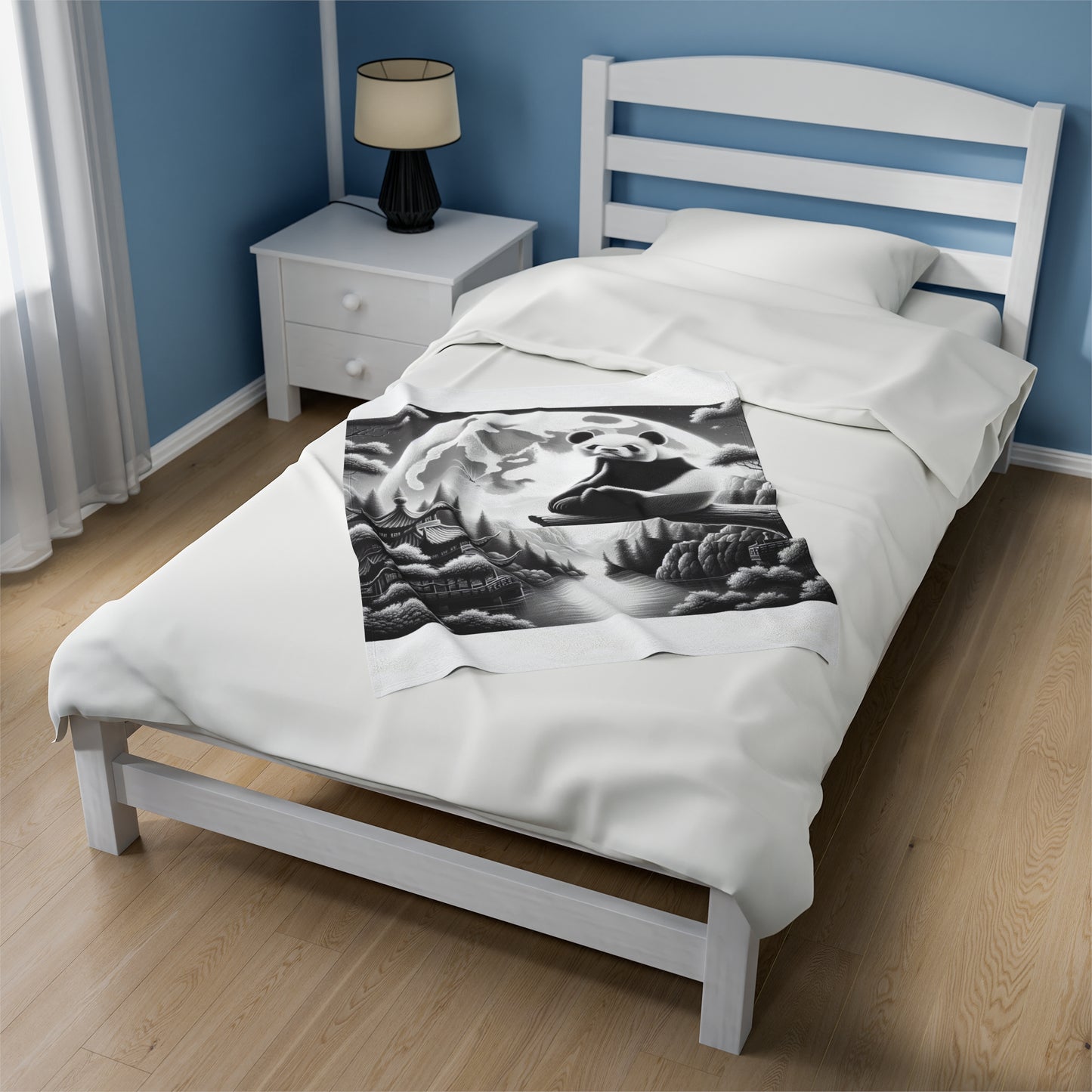 "Moonlit Majesty: Panda's Serenity" -Blanket