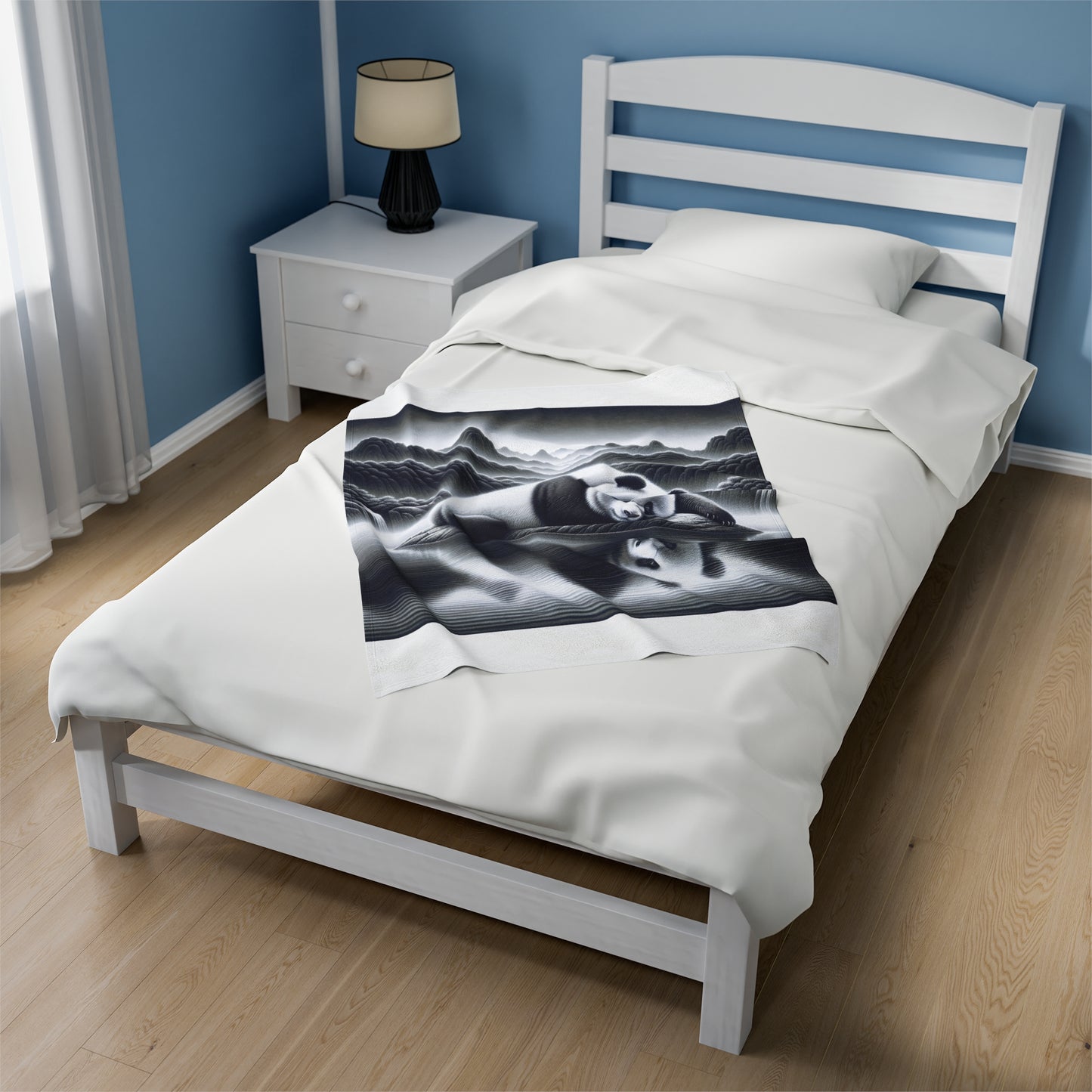 "Moonlit Panda's Majesty" -Blanket