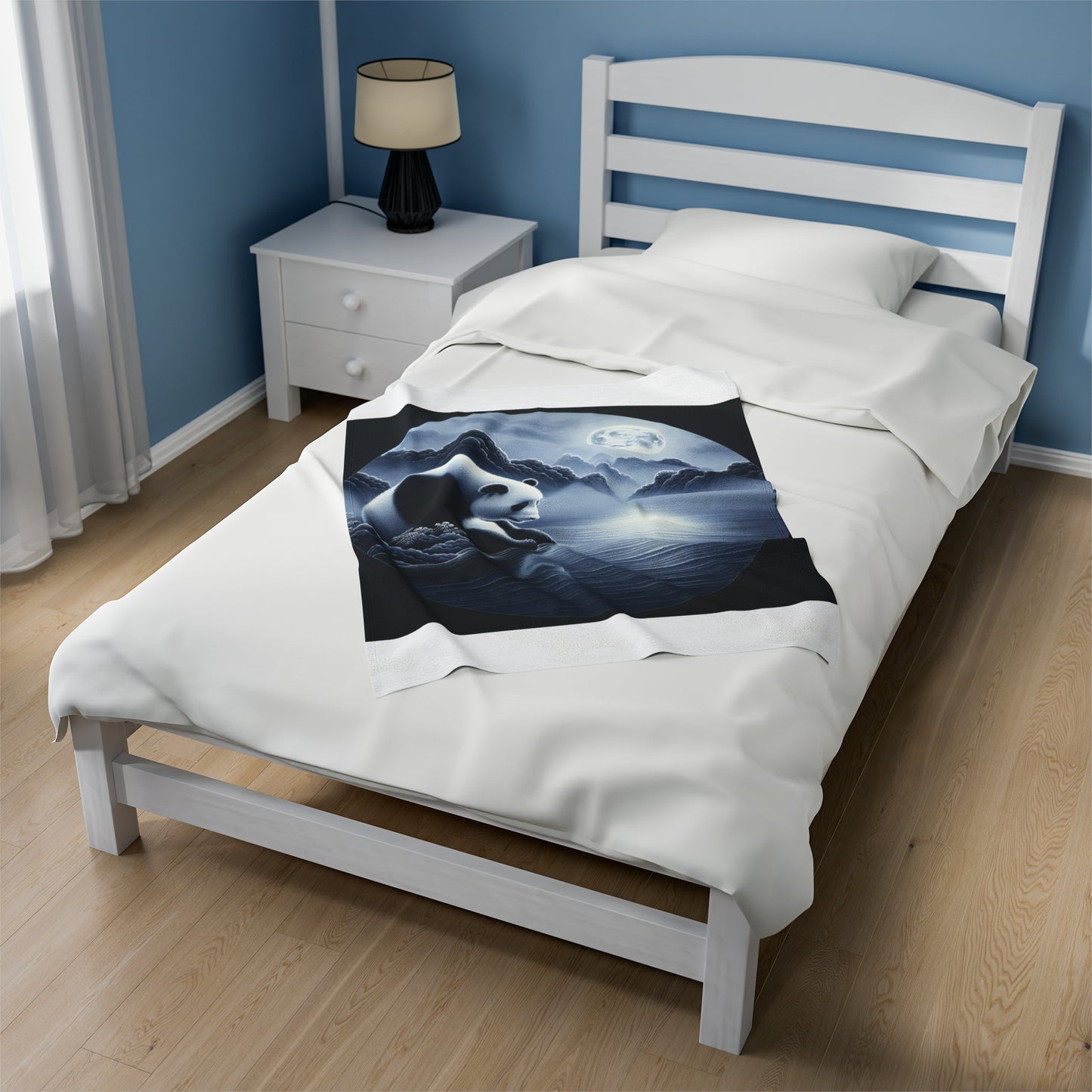 "Moonlit Panda Majesty" -Blanket