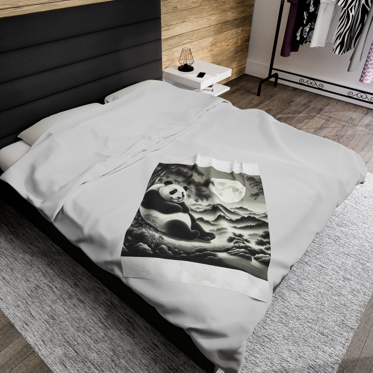 "Panda's Moonlit Grace" -Blanket