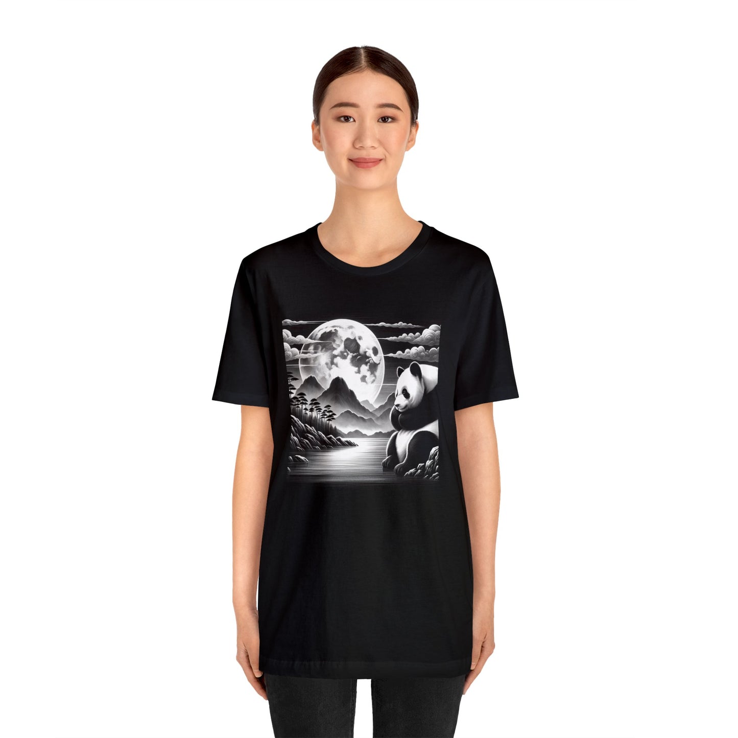 "Majestic Moonlight: Panda Harmony"- Tshirt