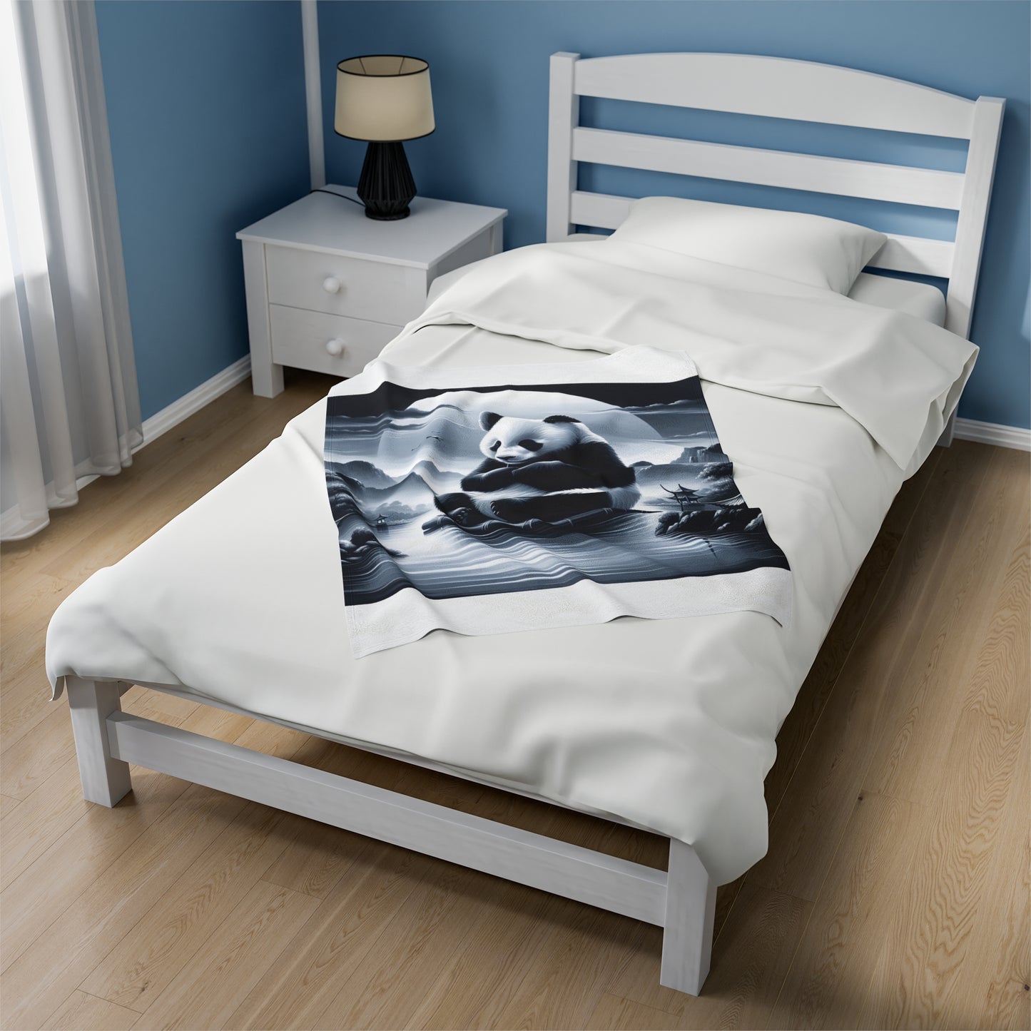 "Moonlit Panda Serenity" -Blanket