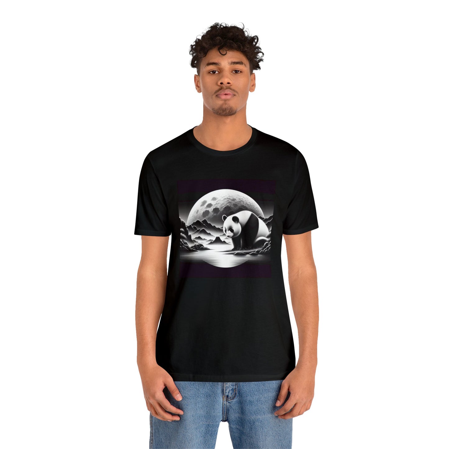 "Panda's Moonlit Elegance"- Tshirt