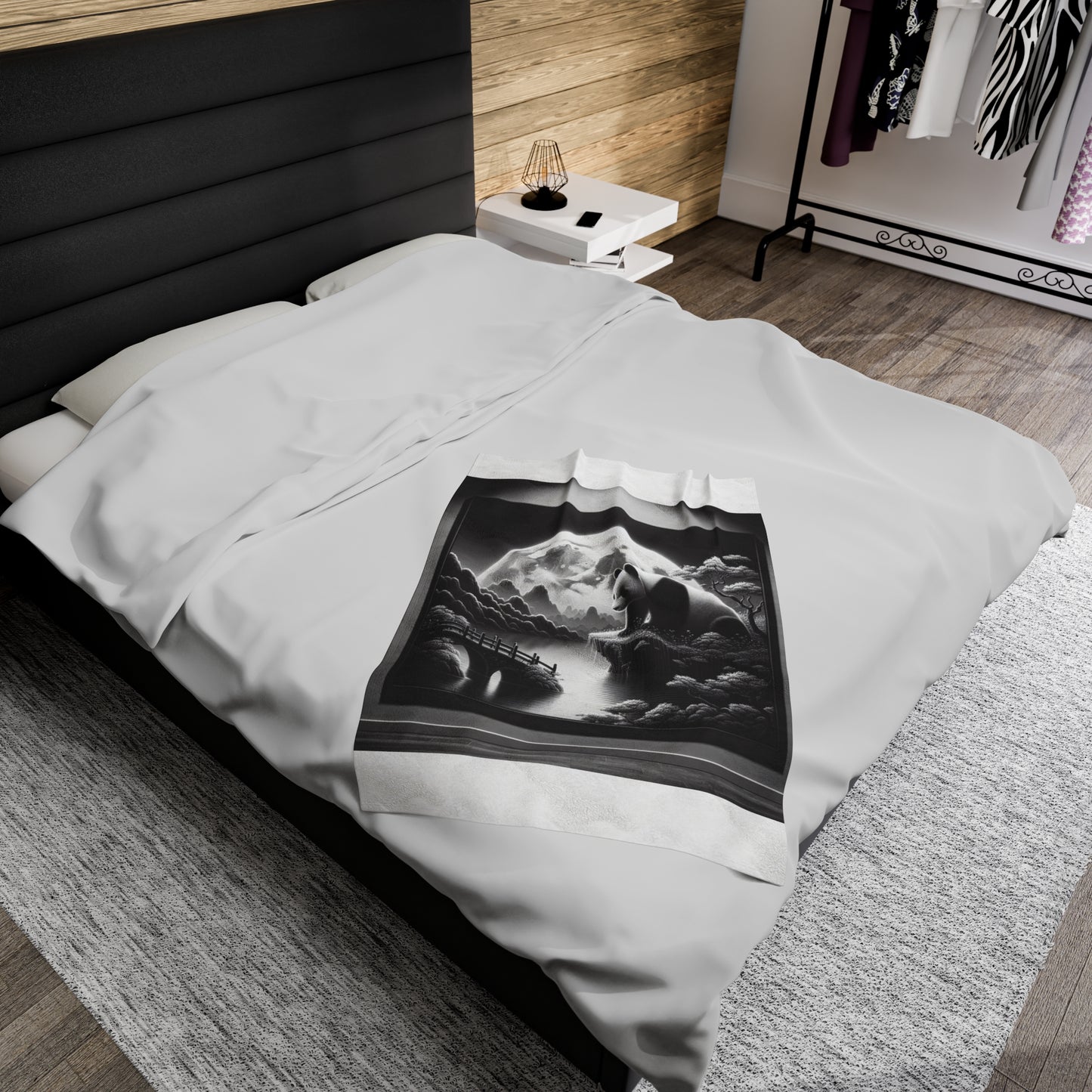 "Moonlit Zen Panda" -Blanket