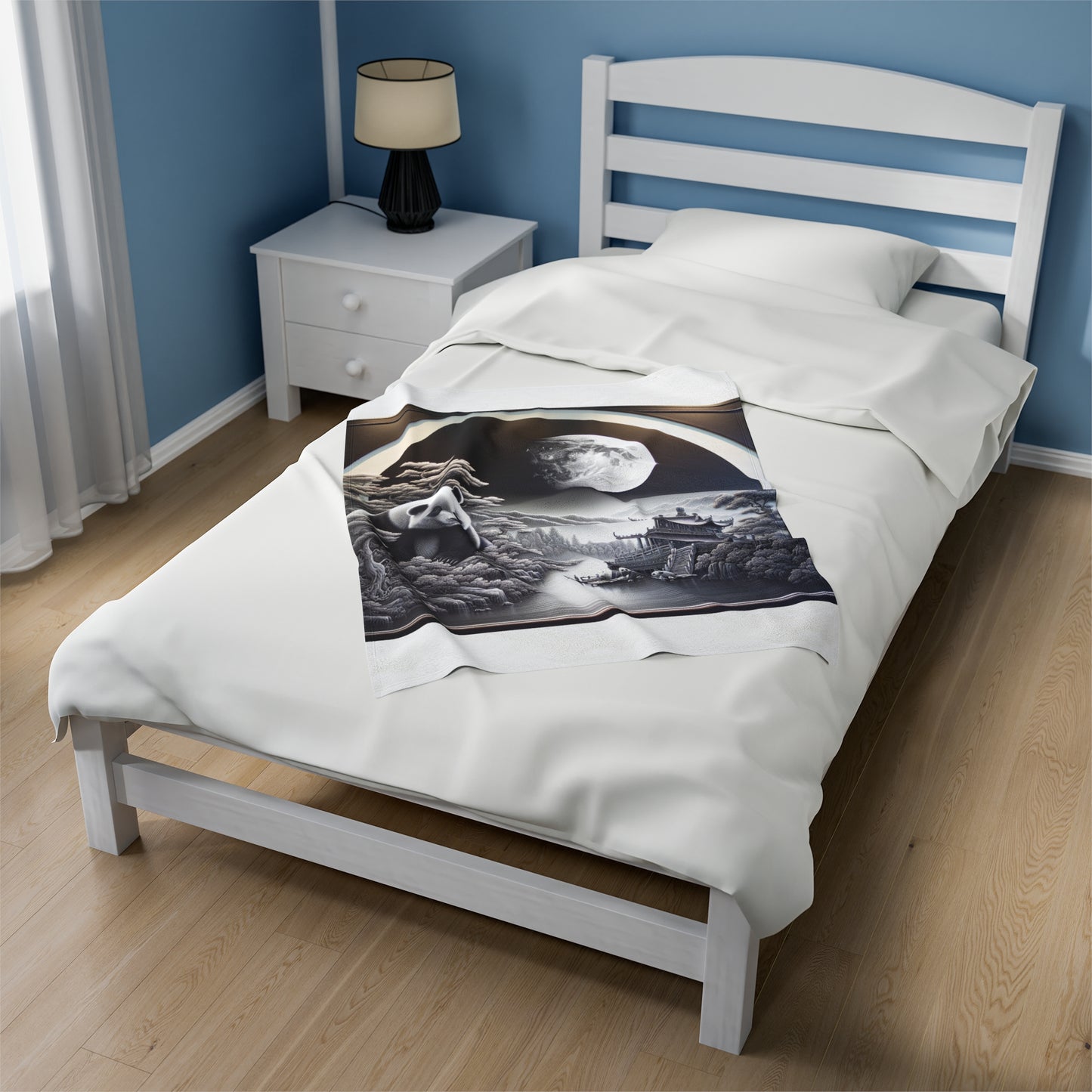 "Moonlit Panda Serenity" -Blanket