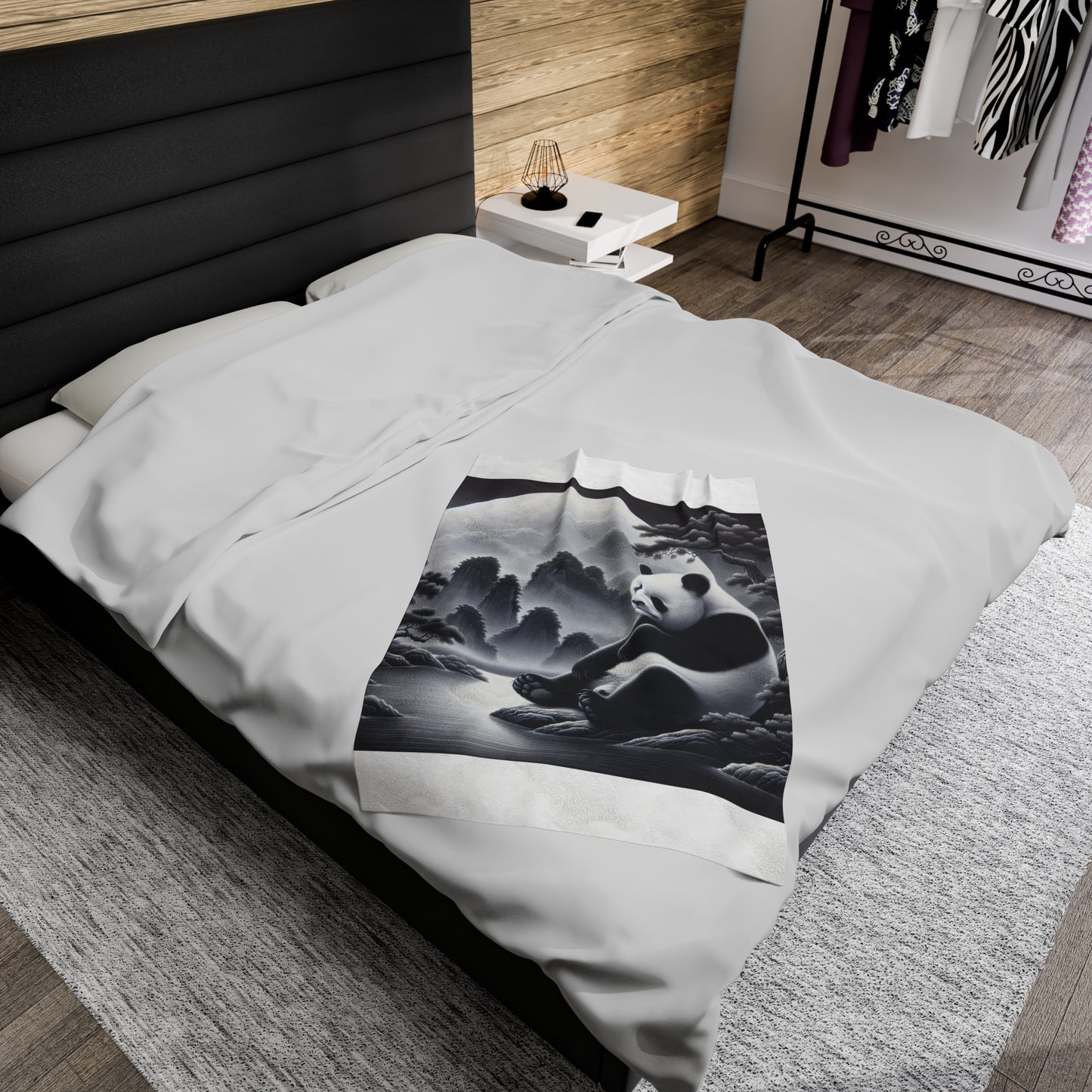 "Moonlit Majesty: Panda's Serenity" -Blanket