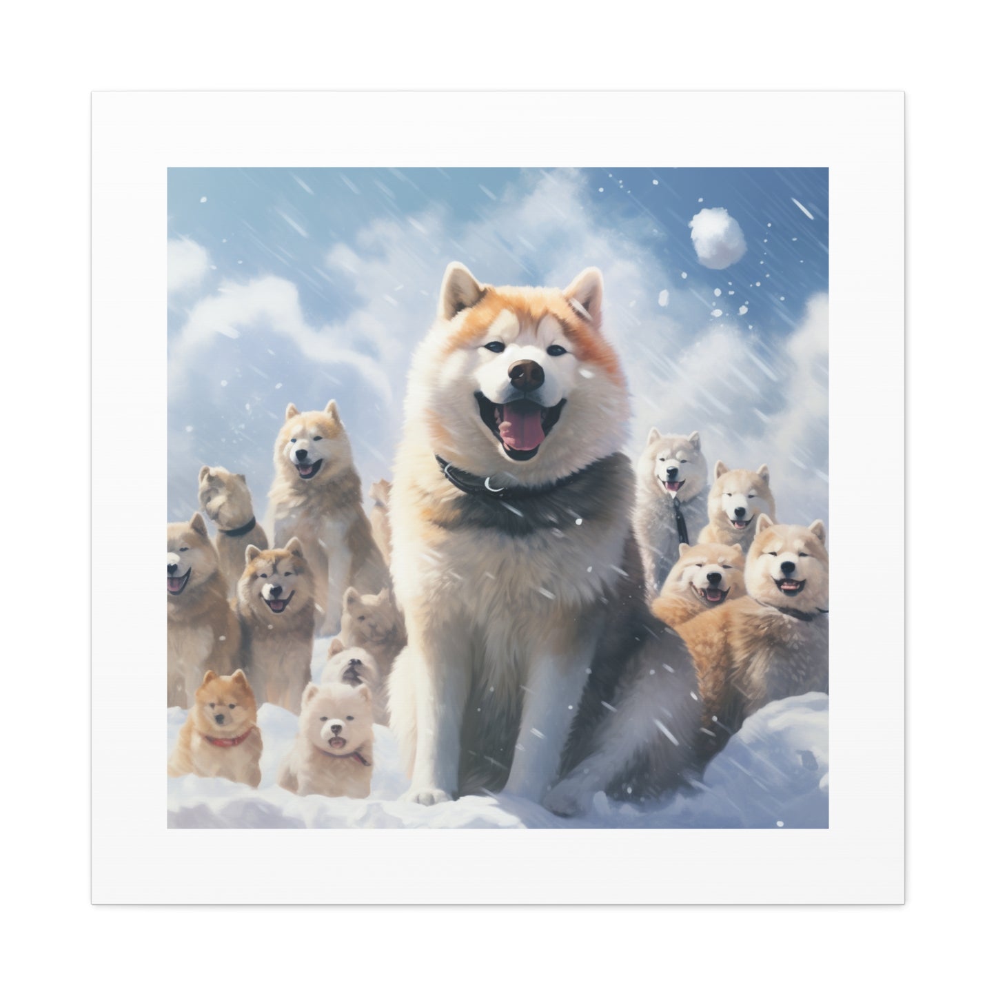 "Snowy Dog Pals Print"