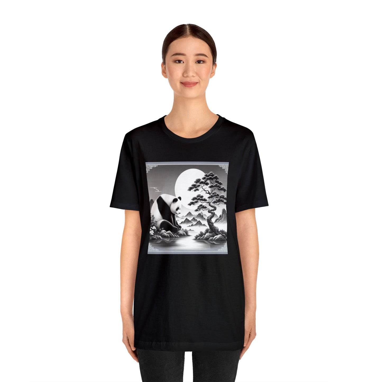 "Moonlit Panda Majesty"- Tshirt