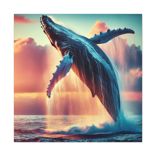 "Sunset Soar: Whale Leap"