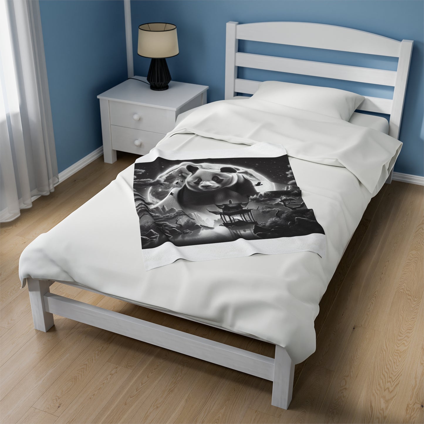 "Moonlit Panda's Grace" -Blanket