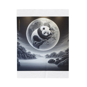 "Panda's Lunar Elegance" -Blanket