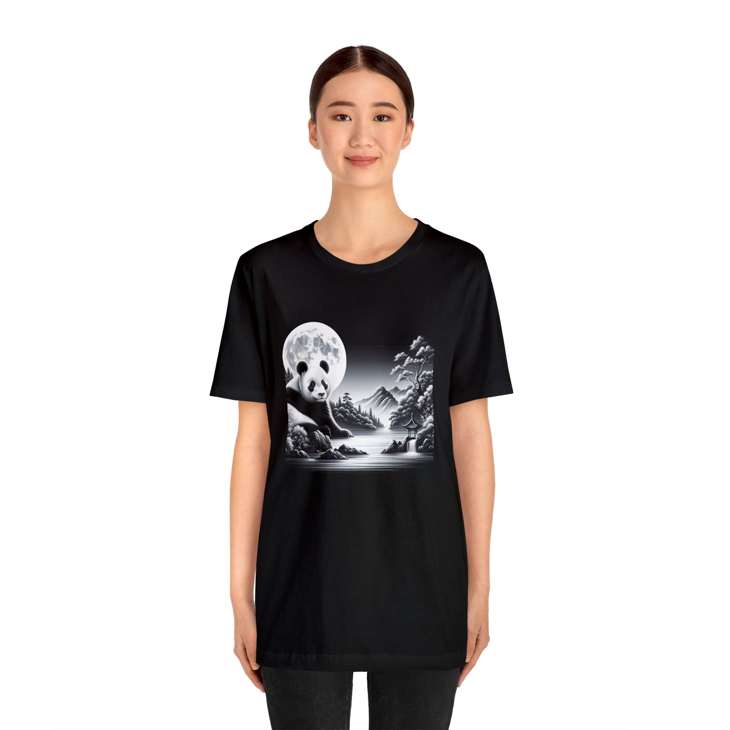 Panda's Moonlit Grace- Tshirt