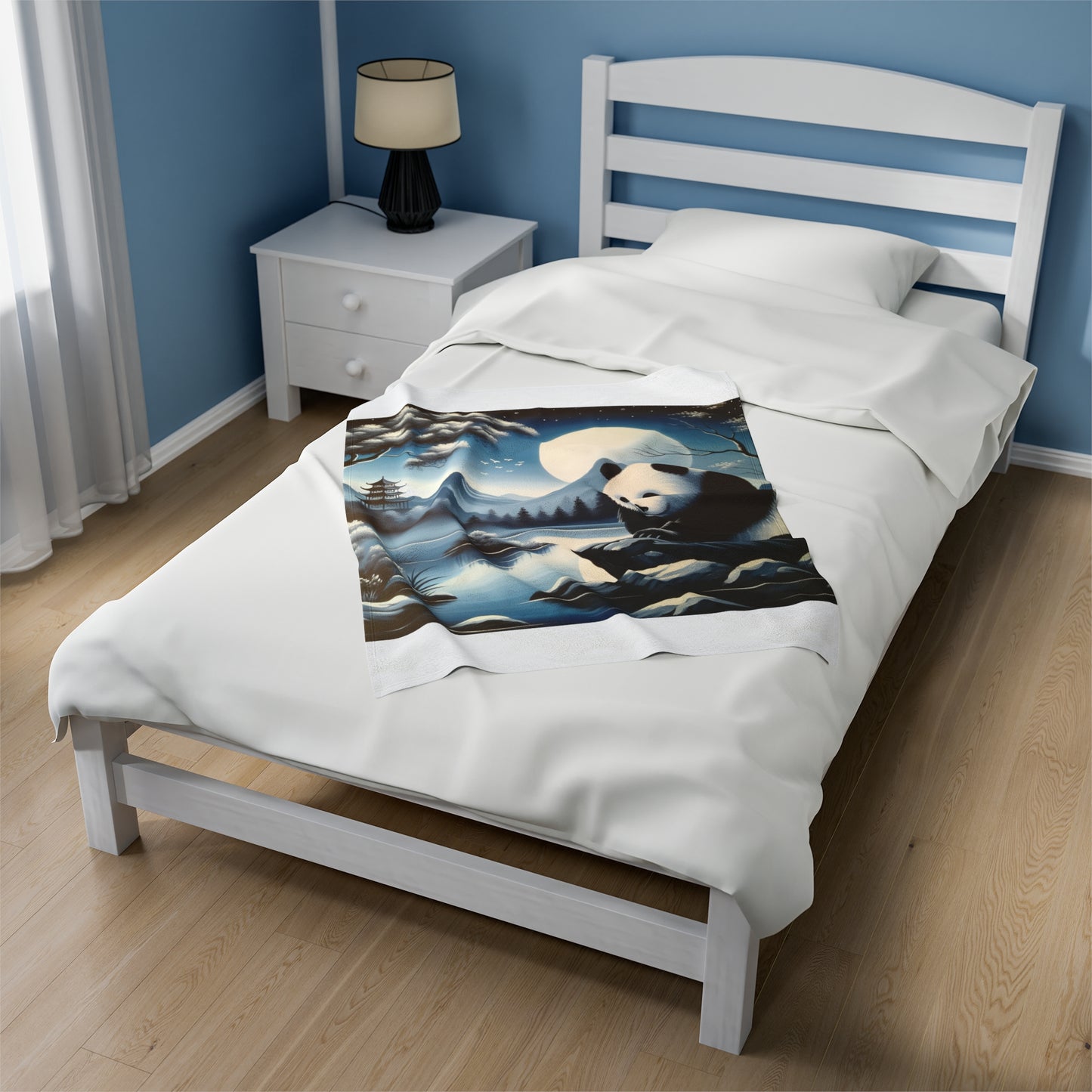 "Moonlit Panda Majesty" -Blanket