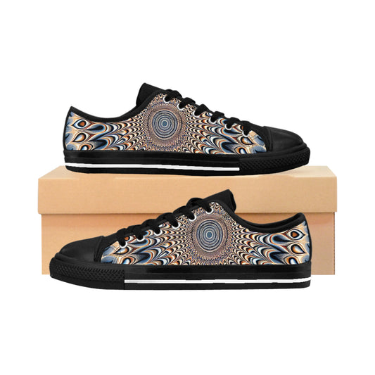"HypnoSwirl Canvas"- LowTop Shoes