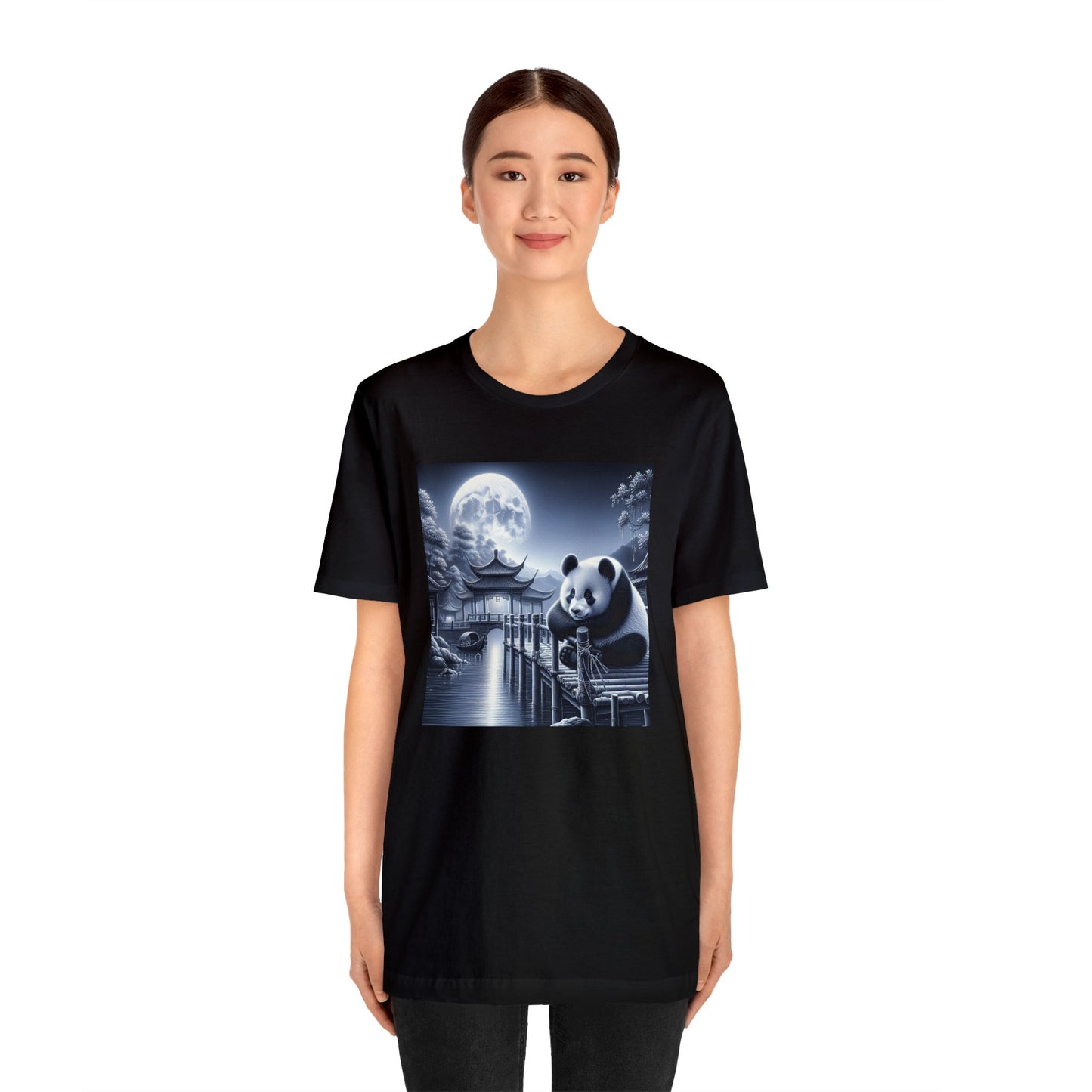 "Moonlit Majesty: Serene Panda"- Tshirt