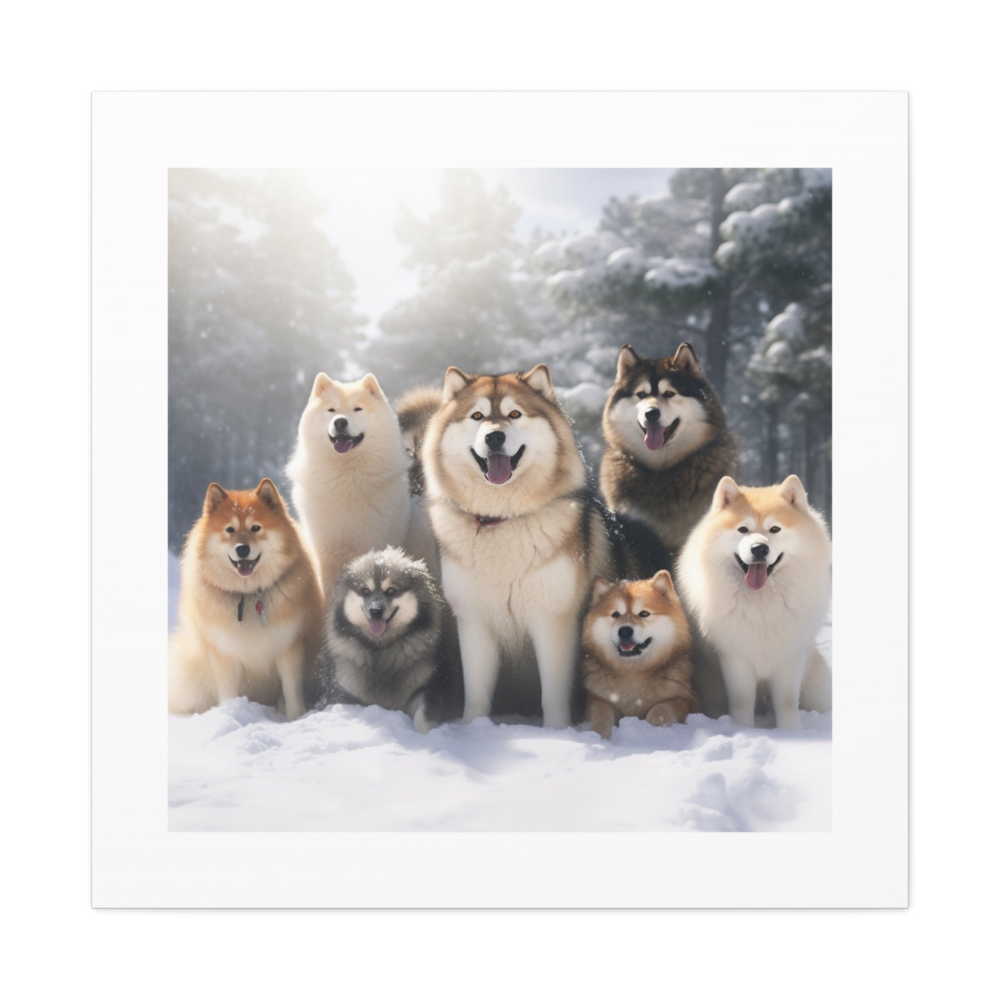 Snowy Dog Pals Print.