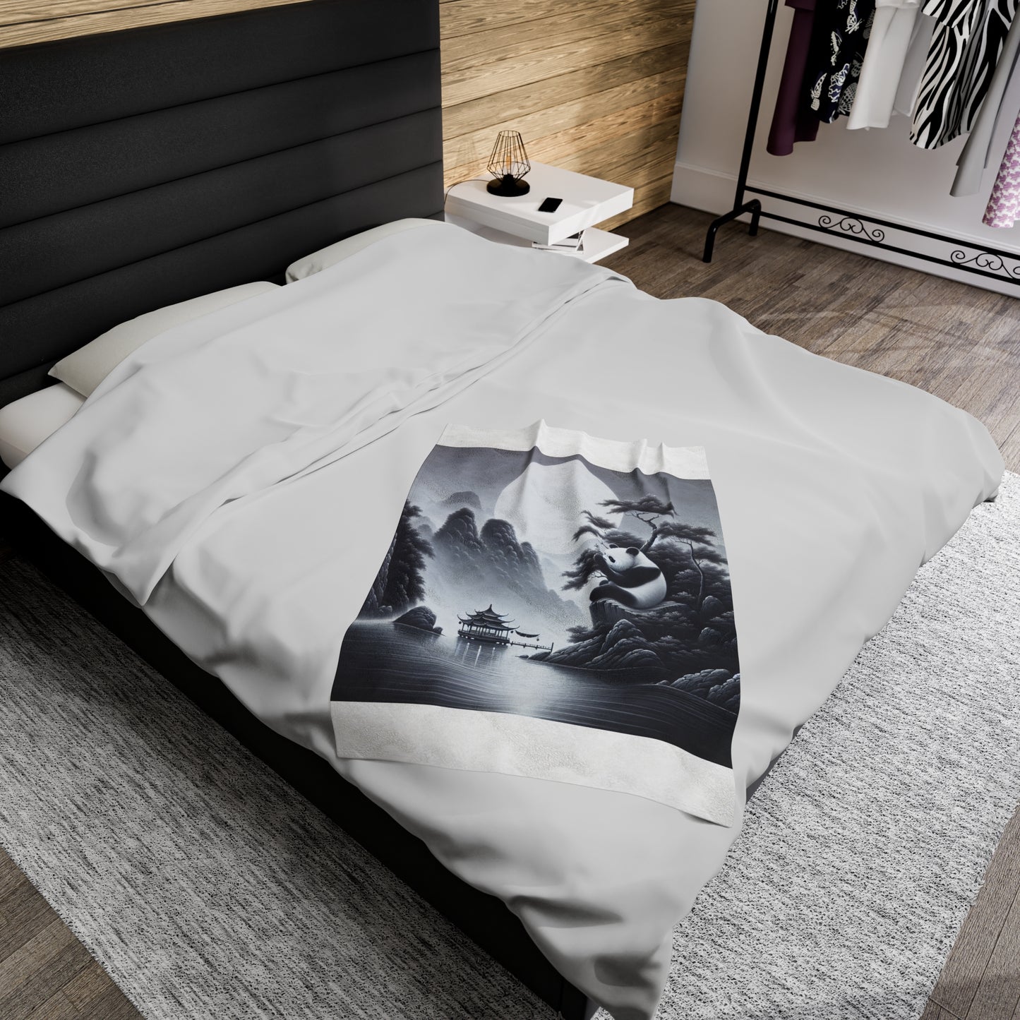 "Majestic Moonlight: Panda's Grace" -Blanket