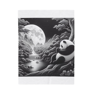"Moonlit Panda Serenity" -Blanket