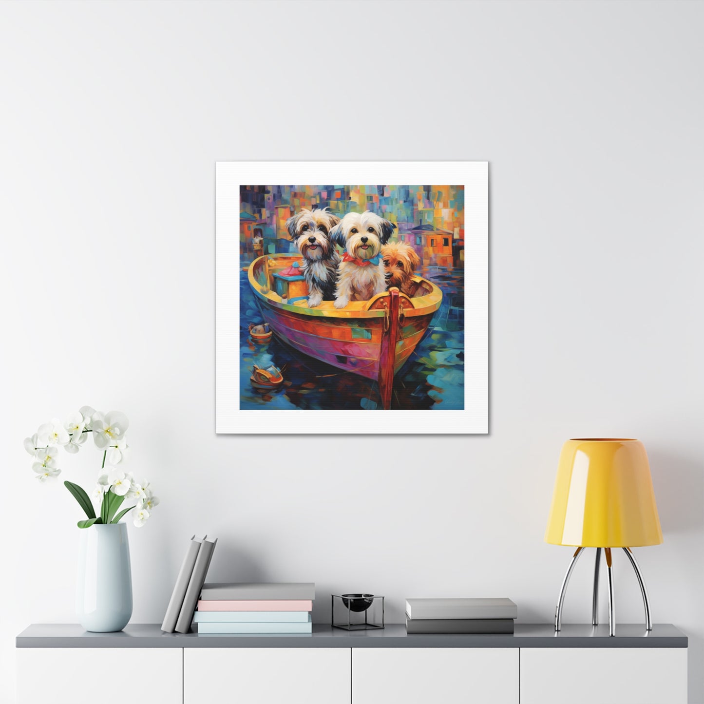 "Fauvist Dogs in a Boat"