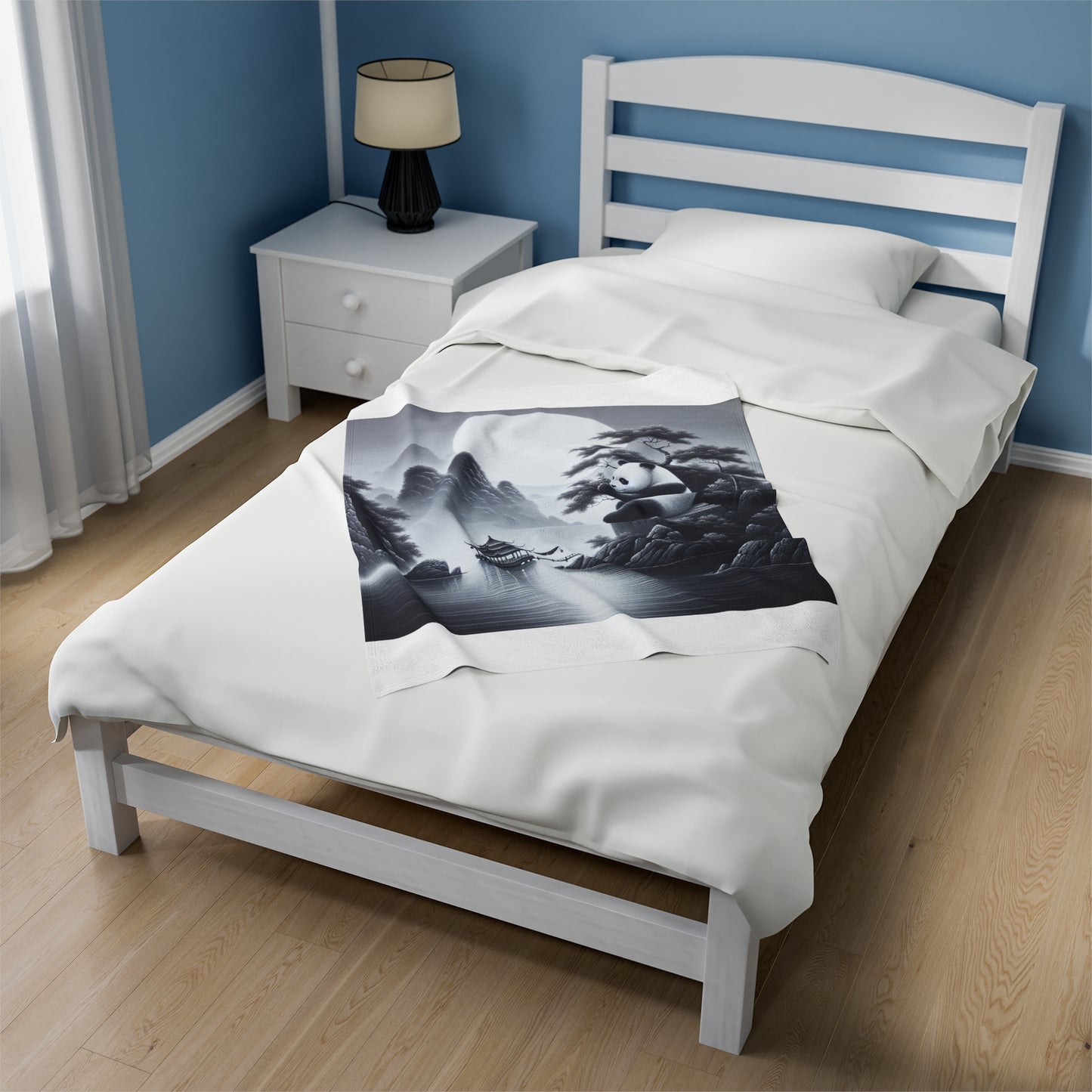 "Majestic Moonlight: Panda's Grace" -Blanket