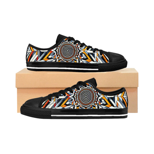 "HypnoSwirl Tapestry"- LowTop Shoes