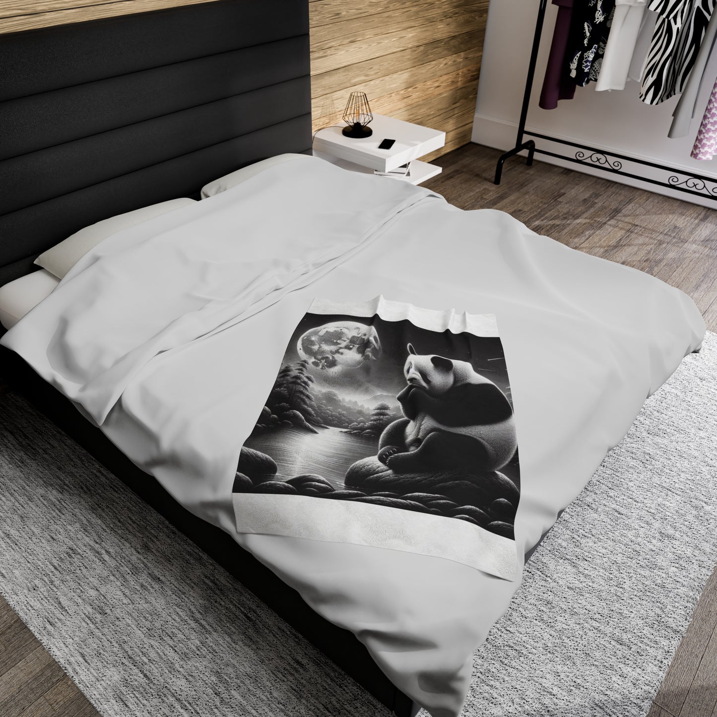 "Majestic Moonlight Panda" -Blanket